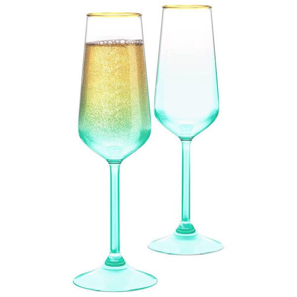 Mercer41 Flûtes à champagne ensemble de 2 verres à champagne verts